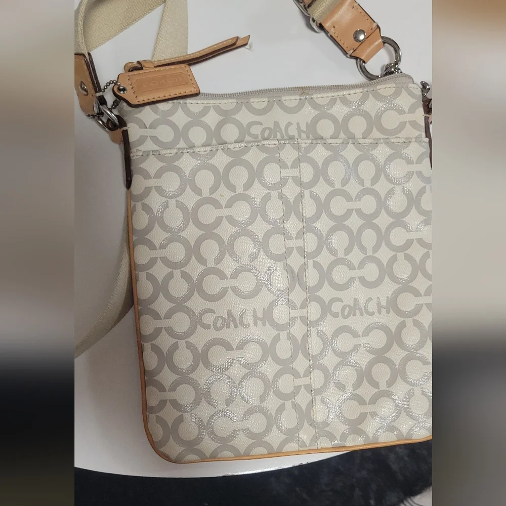 Coach Beige and Tan Crossbody Bag - Picture 2 of 7